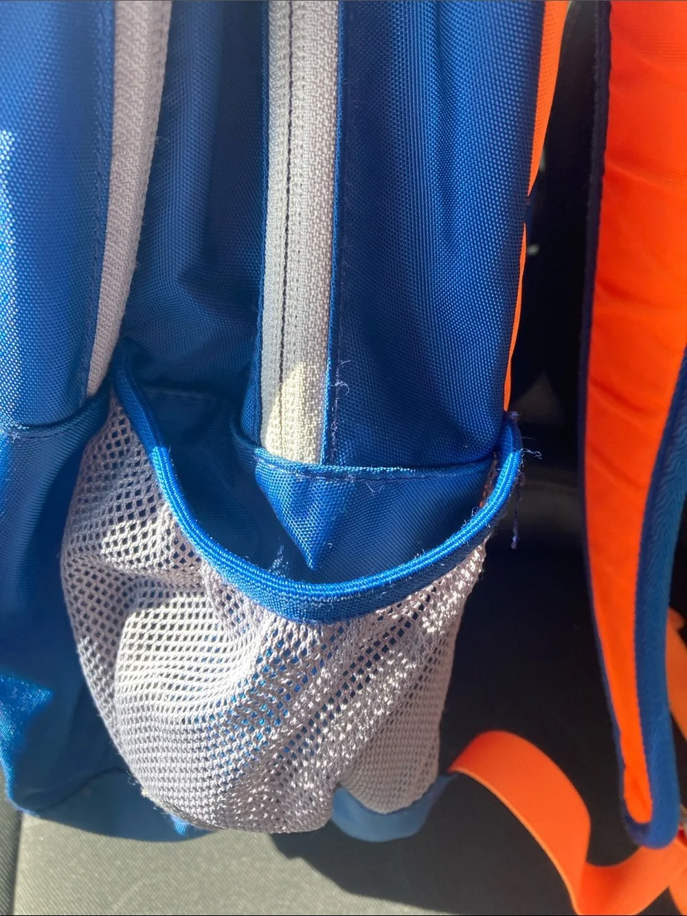 L.L. Bean Royal Blue Kids Backpack with Orange Strap like new used once